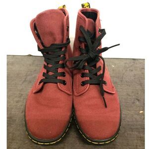 Dr. Martens Shoreditch Canvas Boots in Cherry Red - Size 6